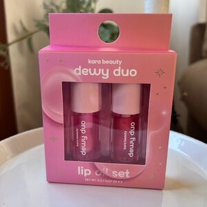 Kara Beauty Dewy Duo Hydrating Lip Oil in Rose Glow & Ruby Glow - NEW in box